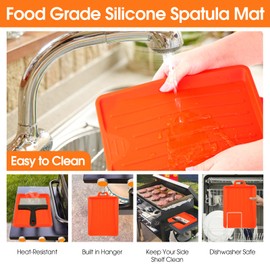 Upgraded Griddle Cleaning Kit for Blackstone 18 Pieces Flat Top Grill Accessories Cleaner Tool Set with Scraper, Heat-Resistant Silicone Spatula Mat with Hanger, Grill Brick, Scouring Pads