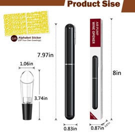 Air Pressure Wine Bottle Opener and Wine Pourer - NUCOKRS Special Pen Shape Design Corkscrew with Foil Cutter 3-7 Times to Open