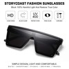 STORYCOAST Square Sunglasses for Women Men Fashion Big Frame Flat