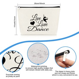 Dance Lover Gift for Women Dancer Makeup Bag Dancer Gift Dance Teacher Student Gifts Cosmetic Bags Graduation Christmas Birthday Gift for Dancer Daughter Friend Dance Teams Dance Instructor Travel Bag