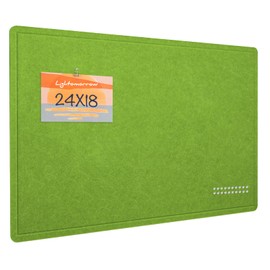 Bulletin Board, 24 x 18 inches Felt Board Decorative Pin Board, Cork Board Alternative for Wall, Foldable Photo Board Self-Adhesive Vision Board Mood Board with 20 Pushpins - Foliage Green