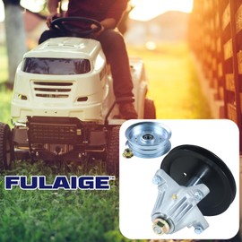 FULAIGE 918-06989 Spindle Assembly with 756-05034A Pulley Replaces 618-06989 756-05034 for MTD T1500, T1600, T1900, Craftsman T1700, T150, T135, Troy-Bilt TB46, Horse 46 Xp, Bronco 46t Tractors