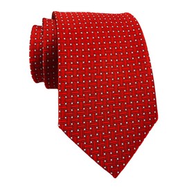 marysgift Red Tie for Ment Silk Business Fashion Woven Necktie Handkerchief Cufflinks Wedding Party (L002-538,Red)
