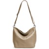 Caspar TL803 Classic Elegant Women's Leather Handbag, taupe, One size
