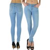 tobeinstyle push-up Skinny Jeans de la mujer, Azul claro