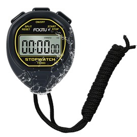 FCXJTU Digital Waterproof Stopwatch, No Bells, No Whistles, Easy Basic Operation, Noiseless, Clear Display, ON/Off, Large Display for Swimming Training, Kids Trainer (Black)