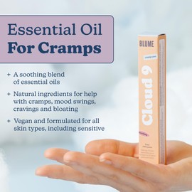 Blume Cloud 9 Cramp Relief Oil - Essential Oil Roller for Period Relief, Cramps, Cravings & Bloating - Infused with Clary Sage, Peppermint & Bergamot - Suitable for All Skin Types (9ml)