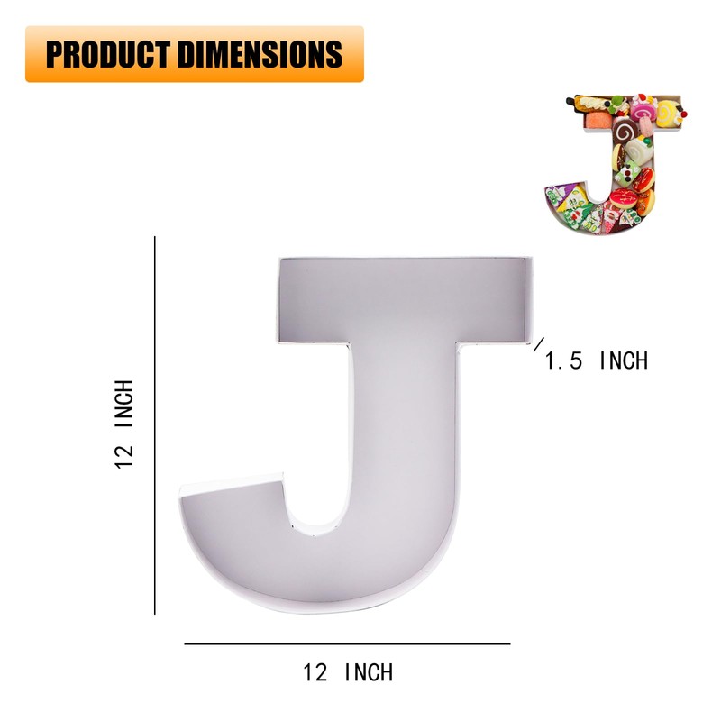 12" Cardboard Letter Fillable Shaped Tray Paper Mache Sweets Birthday