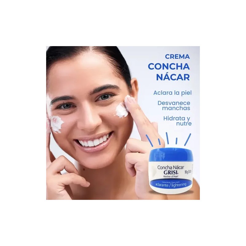 2 Cremas Faciales Concha Nácar Grisi 110g Aclarante De Piel