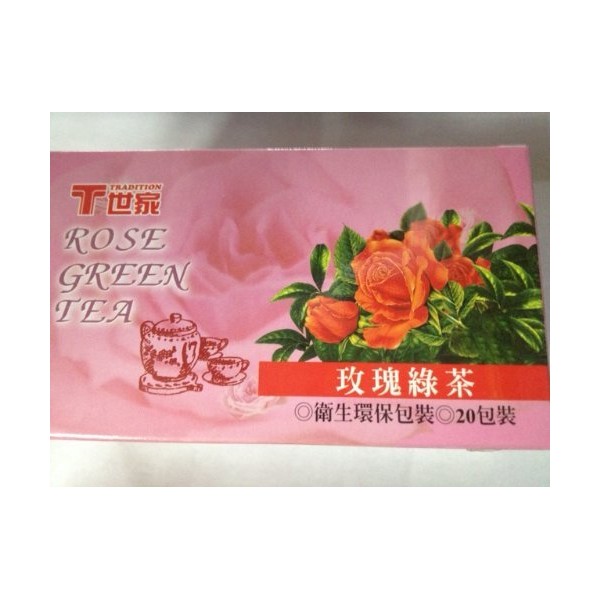 Tradition Tea, Rose Green Tea, 20 bag Units (Pack of 6)