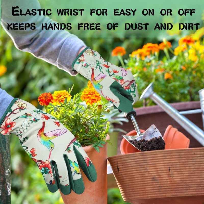 SLARMOR Leather-Gardening-Gloves for Women - Thorn-Proof Work-Gloves with Touch Screen