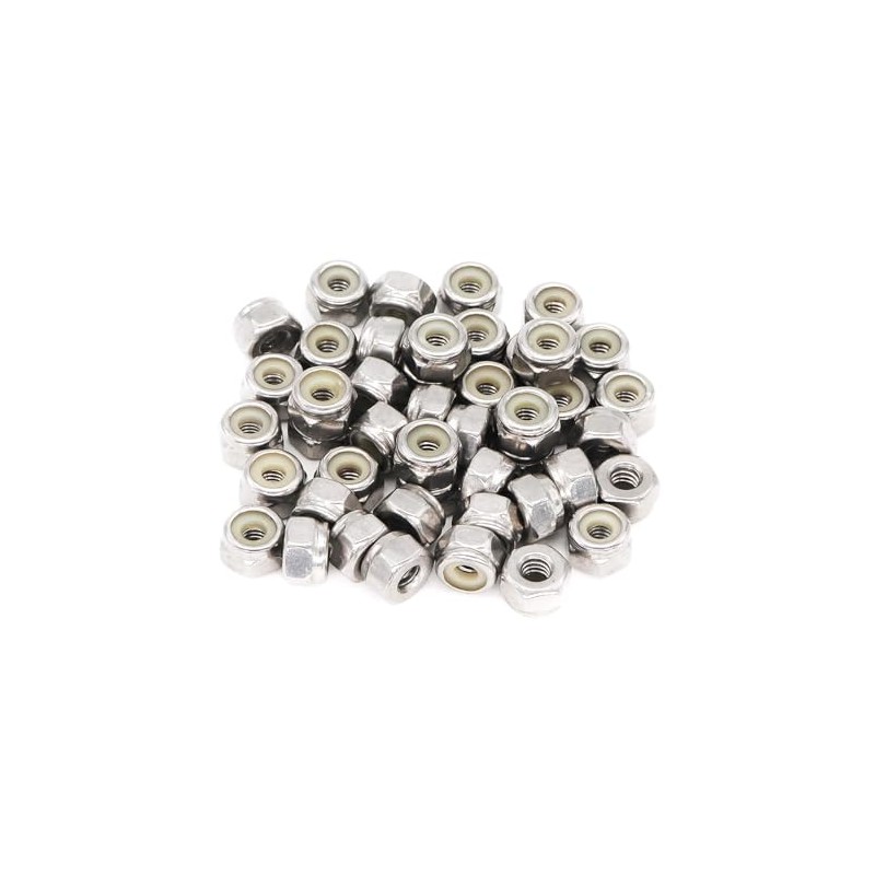 Hmevsafinect 50 Pack 10#32 Nylon Insert Locknuts,304 (A2-70) Stainless Steel