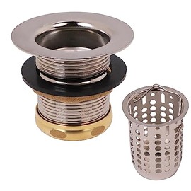 Westbrass D218-20 Junior Bar and Laundry Sink Drain Assembly with Removable Strainer Basket, Stainless Steel