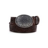 ARIAT Boy's Floral Embossed Leather Belt with Berry Edged Removable