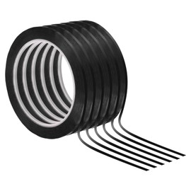 PATIKIL 1/8" Whiteboard Tape, 6 Pack Thin Dry Erase Tape for Graphic Chart Marking DIY Art, Black