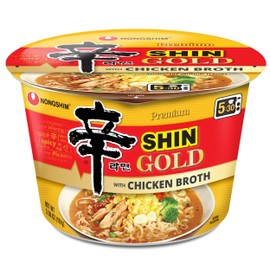 Nongshim Ramen Noodles, Gourmet Instant Ramen bowl, Premium Microwavable Noodle Soup, Shin Gold, 3.56 Ounce (Pack of 6)