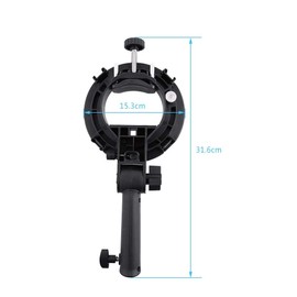 Pomya Soporte de Montaje de Flash, Soporte Tipo S Soporte de Montaje de Agarre de Mano con Mango para Speedlite Flash Softbox, diseñado con Mango de Agarre Universal para Puerto Bowens