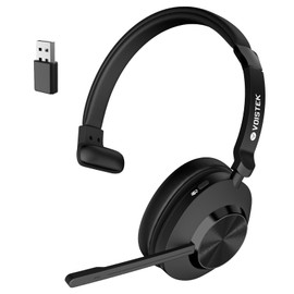 Wireless Headset with Mic for Work, Bluetooth Wireless Headphones with Microphone Noise Cancelling, Mute & USB Dongle for PC Computer Laptop Cell Phones Remote Work Home Office Call Center Zoom Skype
