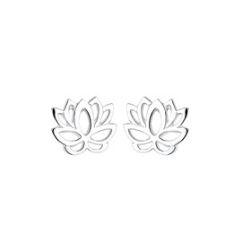 Elli Women's Earrings Lotus Flower Flower Filigree in 925 Sterling Silver, Sterling Silver, No Gemstone