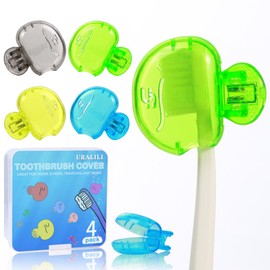 4 Pack Toothbrush Protector Caps: Portable Dustproof Brush Head Covers for Travel & Home Use - Universal Fit for Electric & Manual Brushes (Blue, Black, Yellow, Green)