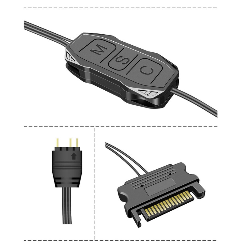 5V 3PIN ARGB Controller, Mini RGB Fan Controller 3‑Pin RGB