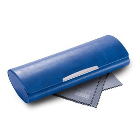 FEFI - Large Hard Case Glasses Case Colour with Chrome Appliqué, blue