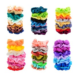 60 Colors Silk Large Satin Hair Scrunchies Elastic Hair Bobbles Ponytail Holder Hair Scrunchy Vintage Hair Ties Accessories for Women Girls