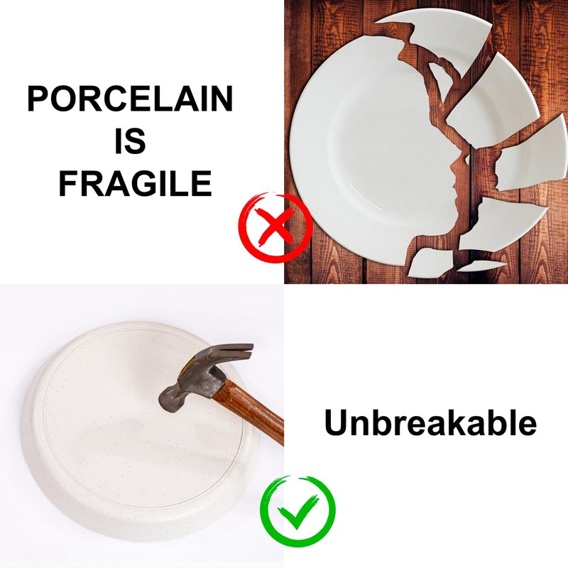 ejonirinjonir EI 18pcs Beige Wheat Straw Plates,Unbreakable Dinner Plates,Reusable Deep