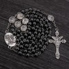 Nazareth Store St Michael Rosary Hematite Stone Beads Necklace Metal