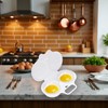 White Egg Poacher, 2 Cavity Nonstick Poached Egg Maker With