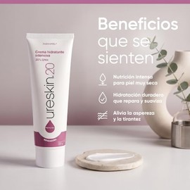 20 Crema con Urea 20% 250 g | Piel muy seca, psoriasis, xerosis y queratosis pilaris, hidratación intensiva