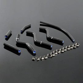 G-PLUS Silicone Radiator Coolant Hose Kit Clamps Compatible With Honda CR250R CR250 RZ-Stroke Black