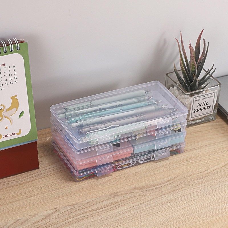 Hipiwe 2 Pack Plastic Cash Box Clear Currency Tray Rectangular