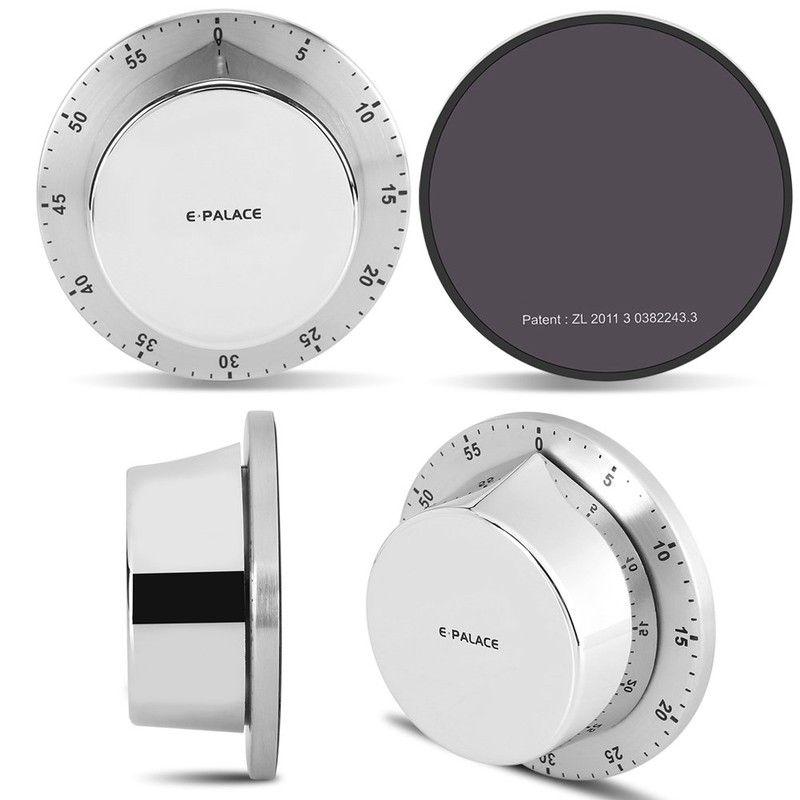 Kitchen Timer,Manual Mechanical Stainless Steel Kitchen Timer with Magnetic Base,Durable