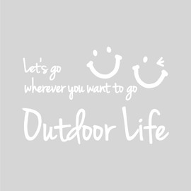 [KAIMIRU STORE] Outdoor Van Life Camping Smile Hiace Jimny DIY VANLIFE Light Car Decal Cut Letter Sticker (k_193 White Smile)