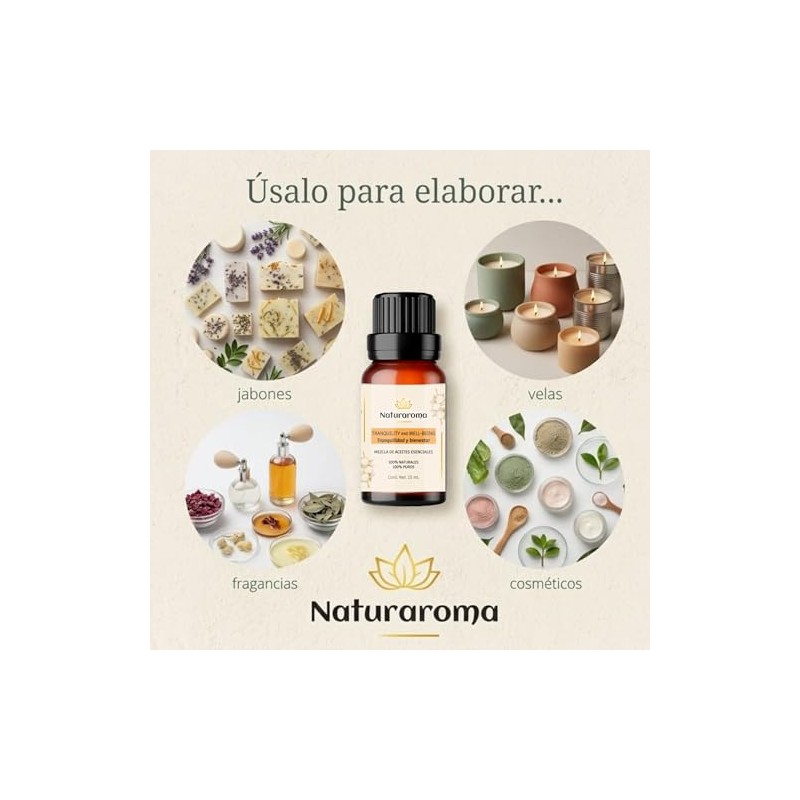 Aceite Esencial Tranquility and Well-Being, Mezcla de Lavanda, Naranja y