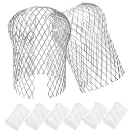 SEWACC 8 Pcs Gutter Guard Mesh Leaf Filters Downspout Strainer Covers for Drainage Systems Multi Functional Protection from Leaves Debris Reusable Easy to Clean for Home Use