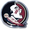 Florida State FSU Seminoles Metal Auto Emblem (Mascot Design with Colors)