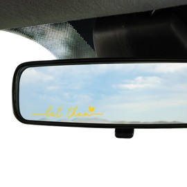 Lyxheth 2PCS Let Them Mental Health Awareness Rearview Mirror Sticker, Car Decor, Self Love Motivational Decal, Positive Self Affirmation Mindfulness Auto Mirror Decal for SUV Truck Laptop (Yellow)