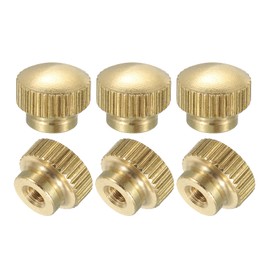 QUARKZMAN Knurled Thumb Nuts, Pack of 6 M3 x D10 mm x H8 mm Brass Handle Nuts Knurled Nuts with High Head Fasteners for 3D Printer Parts Print Bed