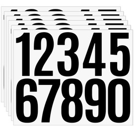 3 inch Large Mailbox Number Stickers, 6 Sheets Self Adhesive Number Sticker - 60 Pcs Vinyl House Address Numbers 0-9 Waterproof Stickers for Outside, Address on House, Big Mail Box Number（Black）