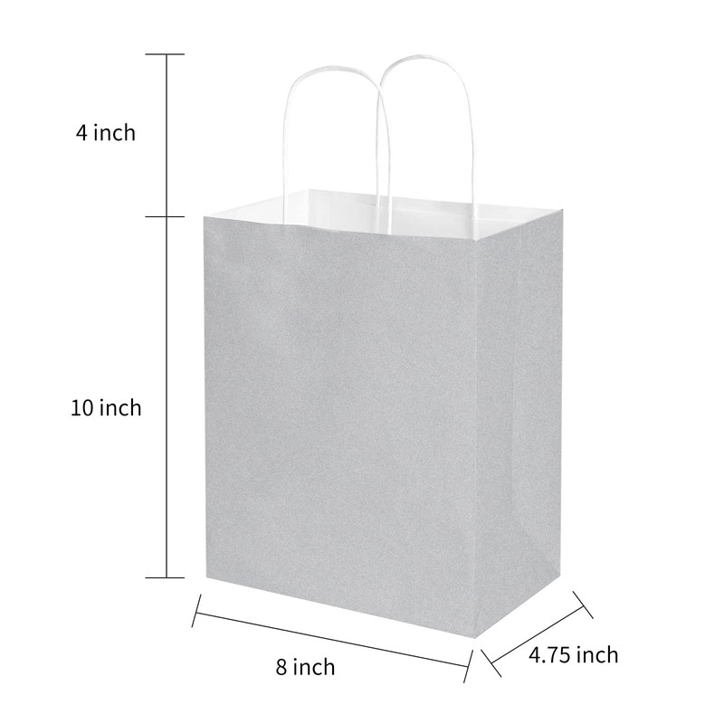 Oikss Oikss 100 Pack 8x4.75x10 Inch Medium Gray Kraft Paper