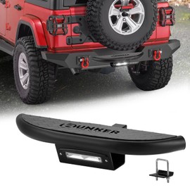 BUNKER INDUST Bumper Hitch Step with LED Light Compatible with Pickup Trucks, SUVs, ATVs, Universal 2-Inch Hitch, Anti Slip Hitch Mount Rear Guard Protector