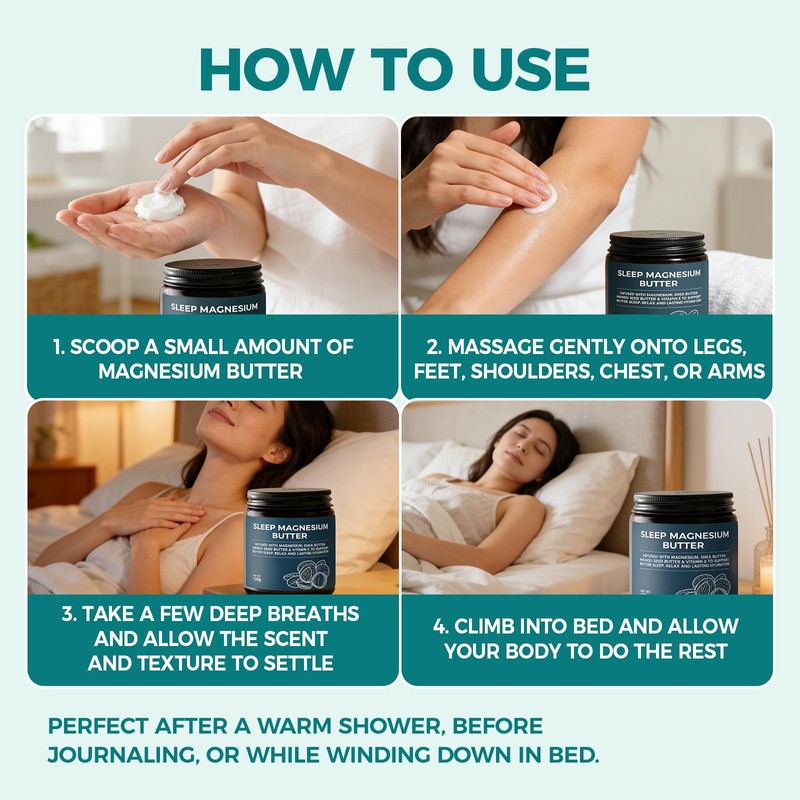 Magnesium Butter for Sleep, Deep Winter Nighttime Magnesium Body Cream