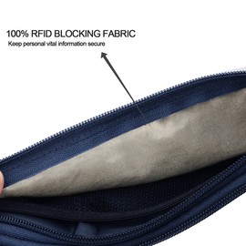 Ryaco Flache Bauchtasche Hüfttasche mit RFID Blocker für Damen und Herren, Reise Versteckbarer Geldgürtel Money Belt zum Sport Reisen Fitness oder Joggen für Geld, Karten, Pass, IDs (Dunkelblau)