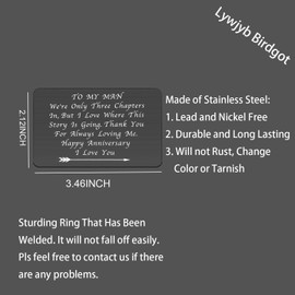 3 Year for Him to My Man Wallet Insert for Boyfriend Husband 3rd Leather Wedding/Dating