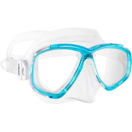 Cressi Perla Mask - Separate Glass Mask for Fishing, Freediving, Snorkelling and Diving, Unisex Adult, Transparent/Aquamarin, One Size