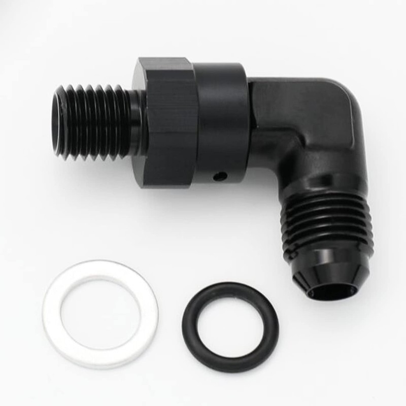 High Flow Radius 90 Degree Aluminum 6AN Male Flare to