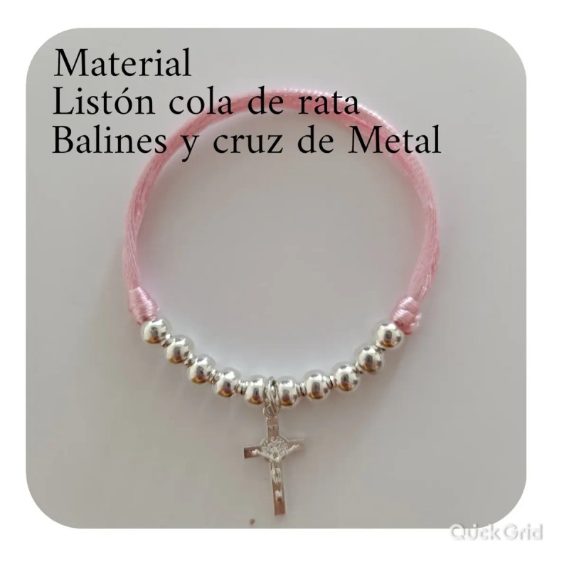 30 Pulseras Decenario Recuerdo Bolo Económico De Bautizo