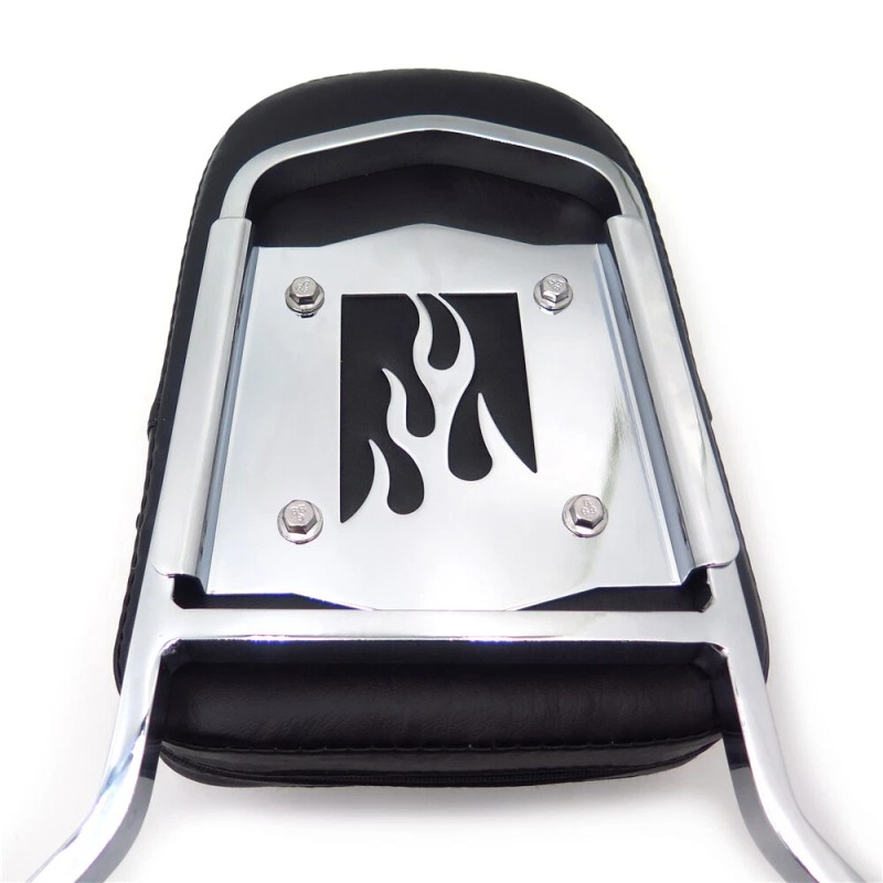 HONGK Chrome Flame Backrest Sissy Bar For 2001-2006 Honda Shadow